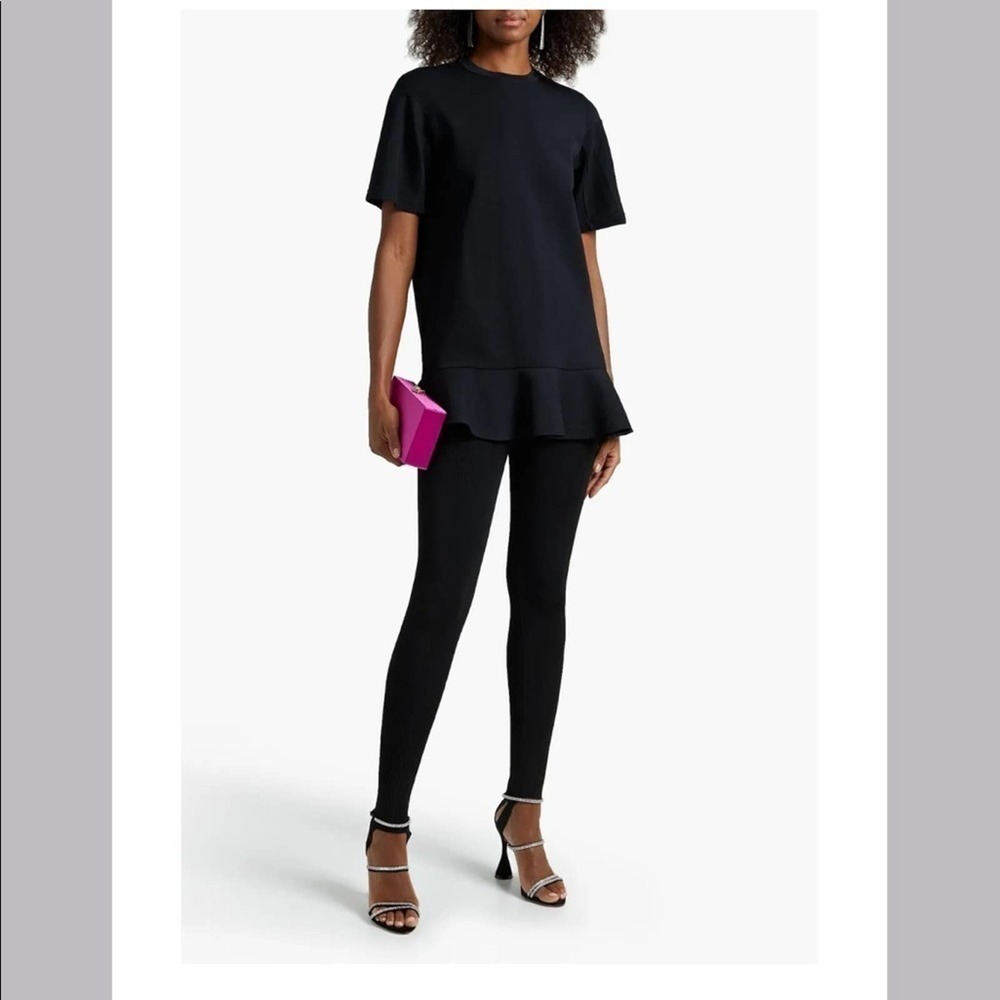 Valentino Black Ponte knit flared hem mini dress M